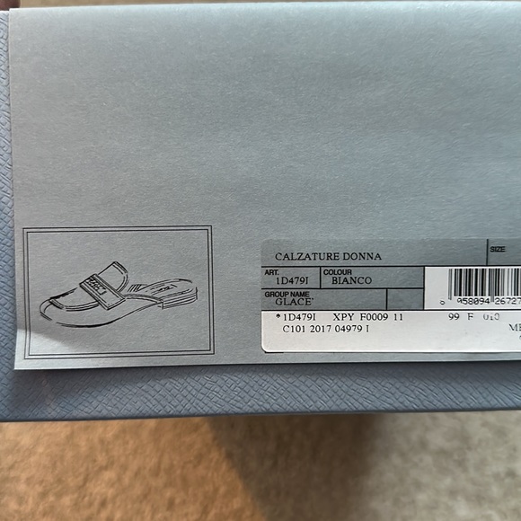 Prada White Slides Mules Slip On size 39 - Picture 8 of 8